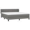 Cama box spring con colchón tela gris oscuro 160x200 cm 3