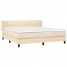 Cama box spring con colchón tela color crema 160x200 cm 3