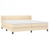 Cama box spring con colchón tela color crema 200x200 cm 3