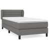 Cama box spring con colchón tela gris oscuro 80x200 cm 2