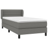 Cama box spring con colchón tela gris oscuro 80x200 cm 3