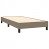 Cama box spring con colchón tela gris taupe 80x200 cm 4
