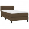 Cama box spring con colchón tela marrón oscuro 90x200 cm 3