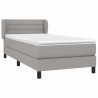 Cama box spring con colchón tela gris claro 100x200 cm 3