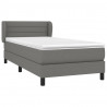 Cama box spring con colchón tela gris oscuro 100x200 cm 3