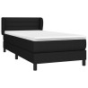 Cama box spring con colchón tela negro 100x200 cm 3