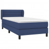 Cama box spring con colchón tela azul 100x200 cm 3