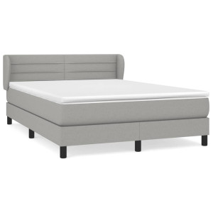 Cama com molas/colchão 140x190 cm tecido cinzento-claro H