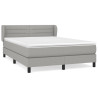 Cama box spring con colchón tela gris claro 140x190 cm 2