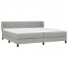 Cama box spring con colchón tela gris claro 200x200 cm 3