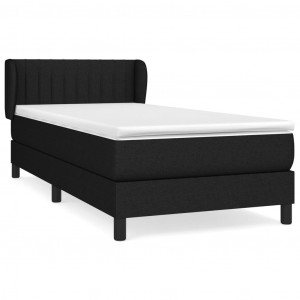 Cama box spring con colchón tela negro 80x200 cm H
