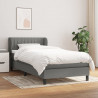 Cama com molas/colchão 90x200 cm tecido cinzento-escuro 1