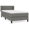 Cama box spring con colchón tela gris oscuro 90x200 cm 2