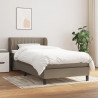 Cama box spring con colchón tela gris taupe 100x200 cm 1