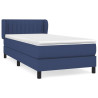 Cama box spring con colchón tela azul 100x200 cm 2