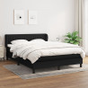 Cama com molas/colchão 140x200 cm tecido preto 1