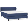 Cama box spring con colchón tela azul 140x200 cm 2