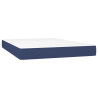 Cama box spring con colchón tela azul 140x200 cm 5
