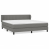Cama box spring con colchón tela gris oscuro 160x200 cm 2