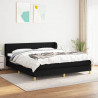 Cama box spring con colchón tela negro 160x200 cm 1