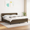 Cama box spring con colchón tela marrón oscuro 160x200 cm 1