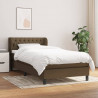 Cama com molas/colchão 90x200 cm tecido castanho-escuro 1