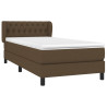 Cama box spring con colchón tela marrón oscuro 90x200 cm 3