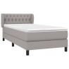 Cama box spring con colchón tela gris claro 100x200 cm 3
