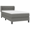 Cama box spring con colchón tela gris oscuro 100x200 cm 3