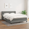 Cama box spring con colchón tela gris oscuro 140x190 cm 1