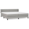 Cama box spring con colchón tela gris claro 200x200 cm 2