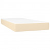 Cama box spring con colchón tela color crema 200x200 cm 5