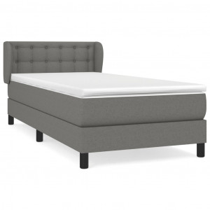 Cama com molas/colchão 80x200 cm tecido cinzento-escuro H