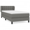 Cama box spring con colchón tela gris oscuro 80x200 cm 2