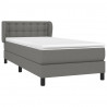 Cama box spring con colchón tela gris oscuro 80x200 cm 3