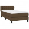 Cama box spring con colchón tela marrón oscuro 90x200 cm 3