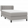 Cama box spring con colchón tela gris claro 100x200 cm 2