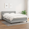 Cama com molas/colchão 140x190 cm tecido cinzento-claro 1