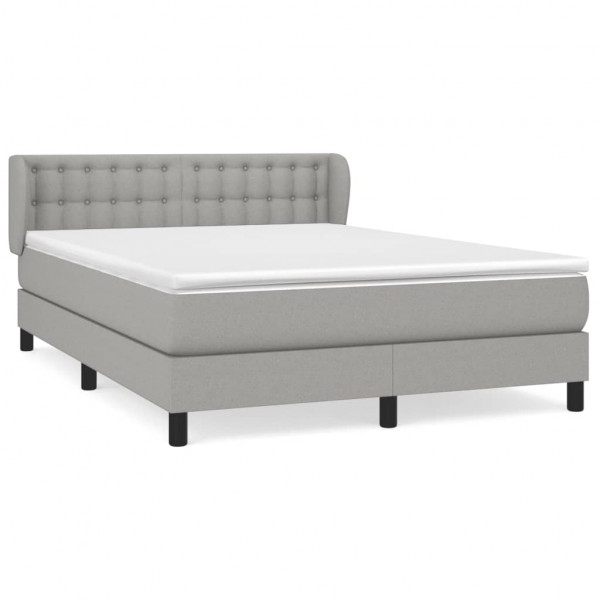 Cama com molas/colchão 140x190 cm tecido cinzento-claro M 2