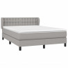 Cama box spring con colchón tela gris claro 140x190 cm 3