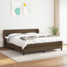 Cama box spring con colchón tela marrón oscuro 160x200 cm 1