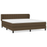 Cama box spring con colchón tela marrón oscuro 160x200 cm 2