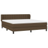 Cama box spring con colchón tela marrón oscuro 160x200 cm 3