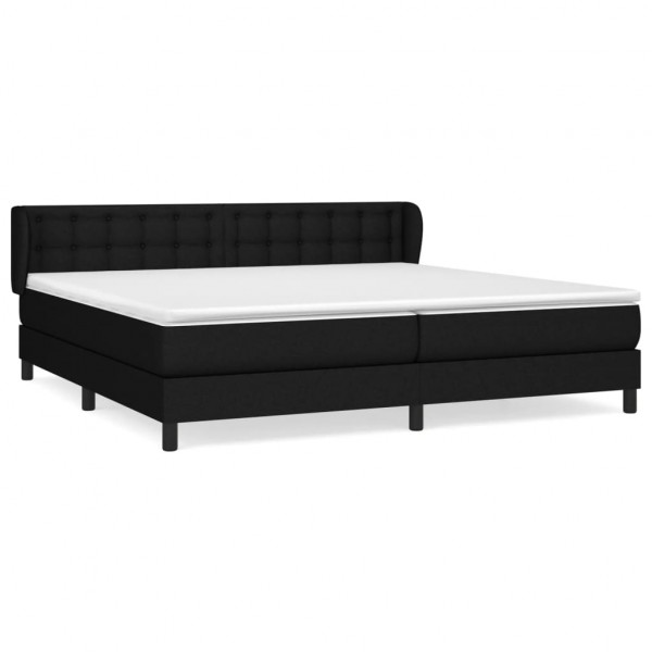 Cama com molas/colchão 200x200 cm tecido preto M 2