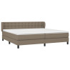 Cama box spring con colchón tela gris taupe 200x200 cm 3
