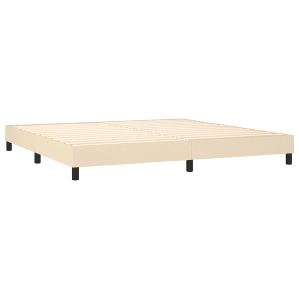 Cama box spring con colchón tela color crema 200x200 cm M 4