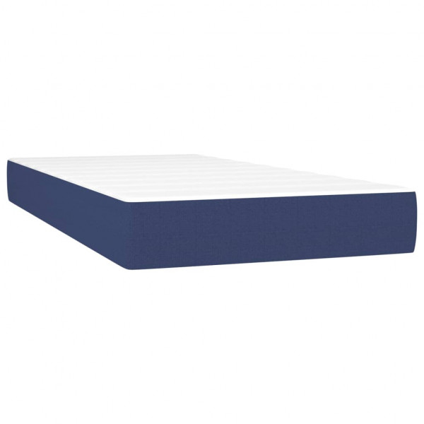 Cama box spring con colchón tela azul 200x200 cm M 5