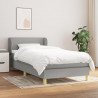 Cama box spring con colchón tela gris claro 80x200 cm 1