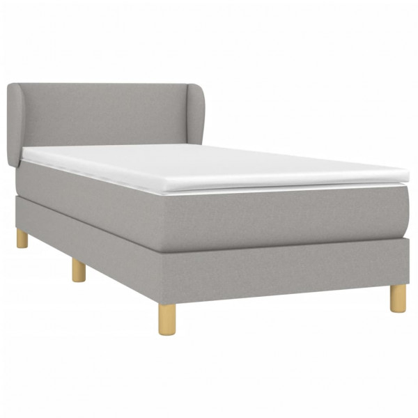 Cama com molas/colchão 80x200 cm tecido cinza-claro M 3