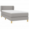 Cama com molas/colchão 80x200 cm tecido cinza-claro 3